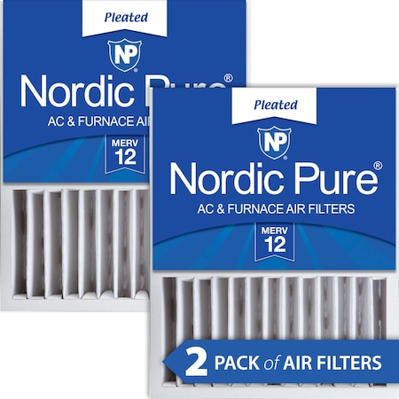 16x20x5 Pleated Air Filter, High Capacity, Electrostatically Charged Synthetic Media, MERV 12, 2 PK