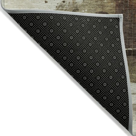 Homeroots 5' X 8' Brown Copper And Charcoal Abstract Washable Indoor Outdoor Area Rug 631150