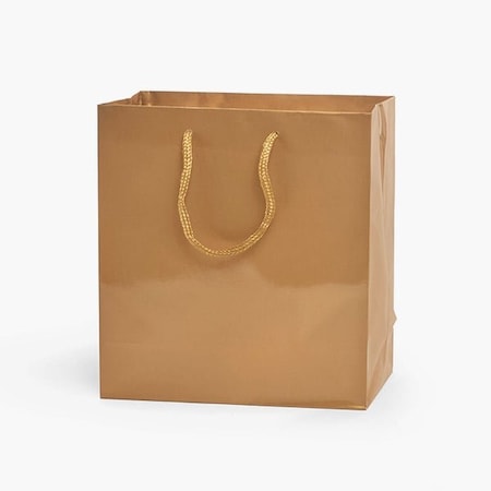 Nashville Wraps Gold Gloss Gift Bags, Jewel 6.5x3.5x6.5, 100PK GTJBGO