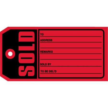 Box Packaging Sold Tag No 5 4-3/4L x 2-3/8W Red 1000/Pack G2525