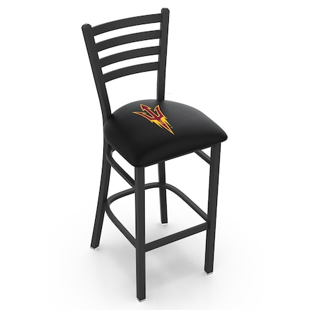 Holland Bar Stool Co 25" Blk Wrnkl Arizona St Station Counter Stool, Ladder Back, Pitchfork L00425ArizSt-F