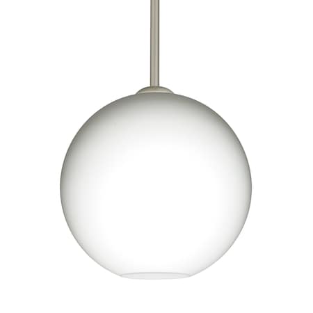 Besa Lighting Coco 8 Pendant, Opal Matte, Satin Nickel Finish, 1x60W Incandescent 1TT-COCO807-SN