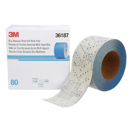 3M Sandpaper Roll, Ceramic, 80 Grit, Coated Type, 321U 36187