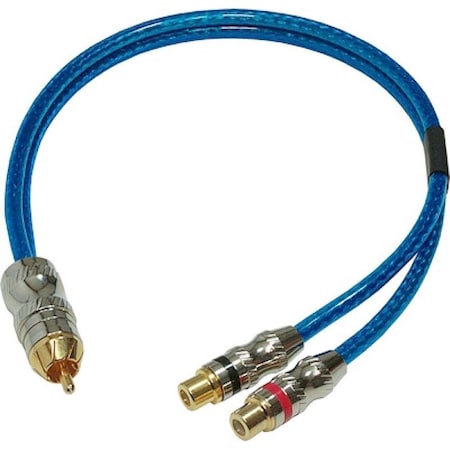 Taramps High Performance Oxygen Free RCA Jumper Y Cable One Male to Two Female Connectors w/Stress Springs TYB1M2F