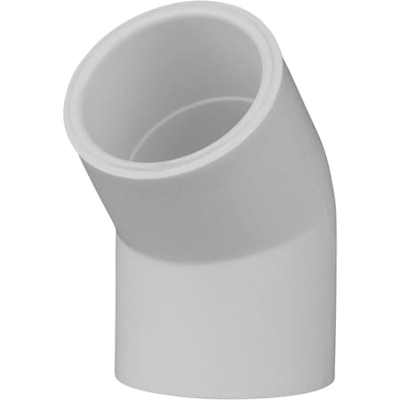 Charlotte Pipe And Foundry 3/4'' Slip x Slip Schedule 40 45 Deg. PVC Elbow, 1/8 Bend PVC 02309 0800HA