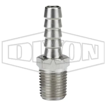 Dixon Hose Insert, 1/4 x 5/16 in, MNPT x Hose Barb, 316 SS, Domestic RN252