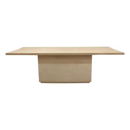 Homeroots 96" Natural and Brown Solid Wood Pedestal Base Dining Table 563910
