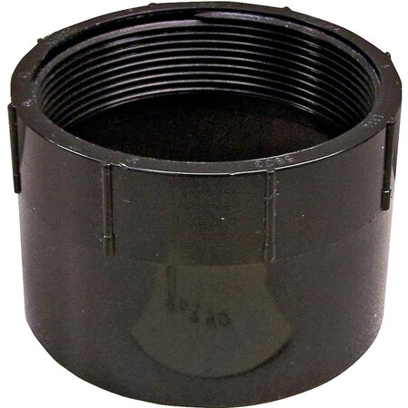 Genova CANPLAS Pipe Adapter, 3 in, FNPT x Hub, ABS, Black, SCH 40 Schedule 102893BC