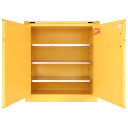 Securall Paint Storage Cabinet, 40 Gallon, 3 Shelves, 43 in W x 46 in H x 18 in D, Red P340