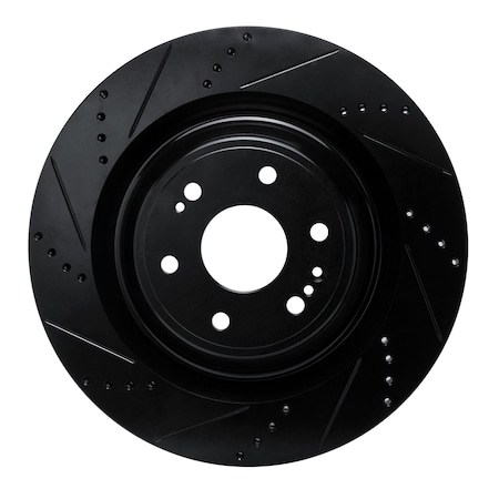 Dynamic Friction Co DFC Brake Rotor - Drilled and Slotted - Black 633-47086L