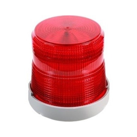 Edwards Signaling Warning Light, Red, (6) LED, 24V DC, 65 FPM, 4 9/32 in Dia., Panel/Conduit 48XBRMR24D