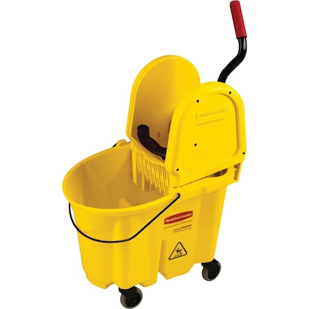 Rubbermaid Commercial WaveBrake 35 Qt. Down Press Combo Mop Bucket FG757788YEL