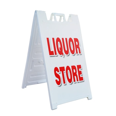 Signmission Liquor Store, A-Frame & 2 Sign Inserts, Heavy-Duty Plastic Frame SBHD-C-2436-Liquor Store