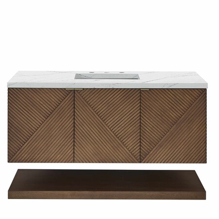 James Martin Vanities Marcello 48 in. Single Vanity, Chestnut w/ 3 CM Ethereal Noctis Silestone Top D200-V48-CSN-3ENC