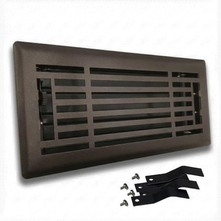 Sierra Grates 4 in. H X 12 in. W Powder Coat Steel, Metallic Bronze Floor Register LIN412-BRZ