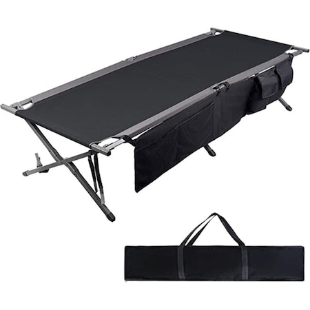 Westfield Outdoor 83 in. Portal Folding Portable Camping Cot, Black PR-BD630-82701L-BLK