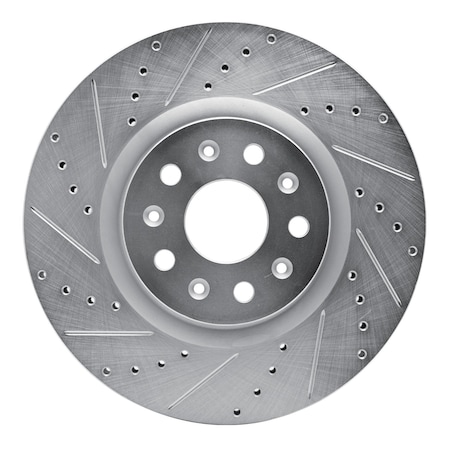 Dynamic Friction Co DFC Brake Rotor - Drilled and Slotted - Silver 631-46036L