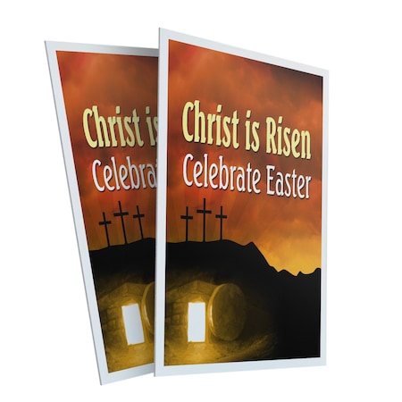 Signmission Christ Is Risen Celebrate Easter, Plastic Signs Only 24 Inch x 36 Inch, Corrugated Plastic, 2PK CSB-2436-2PACK-ChristIsRisenCelebrateEas