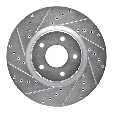 Dynamic Friction Co DFC Brake Rotor - Drilled and Slotted - Silver 631-67059L