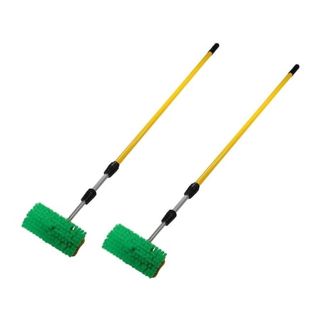 Mytee Products 10in Green Bi-Level Bristles Car Wash Brush with Handle - Extends 5ft to 13ft, 2PK EXTBH-513x2
