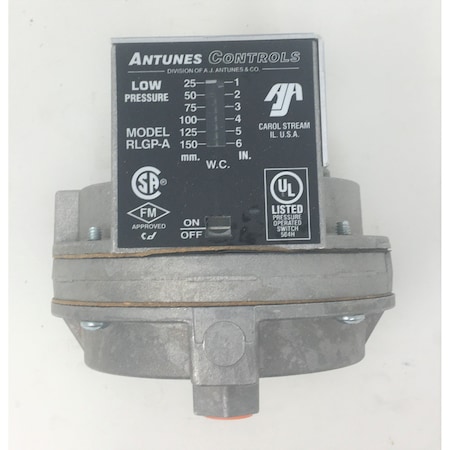 Antunes Low Gas Press Sw Auto Reset 1 To 6in Wc RLGP-A 1-6