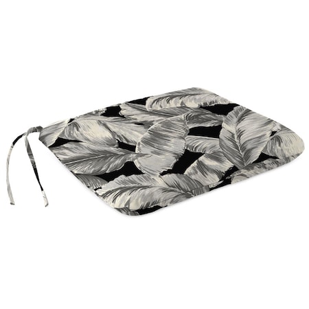 Jordan Mfg Black/White Floral Polyester Seat Pad 17 in. H X 2 in. W X 15.5 in. L 601-6770Q
