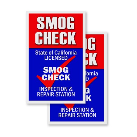 Signmission Smog Check, Vinyl Decals Only 24 Inch x 36 Inch, Vinyl Decal, 2PK DSB-2436-2PACK-Smog Check