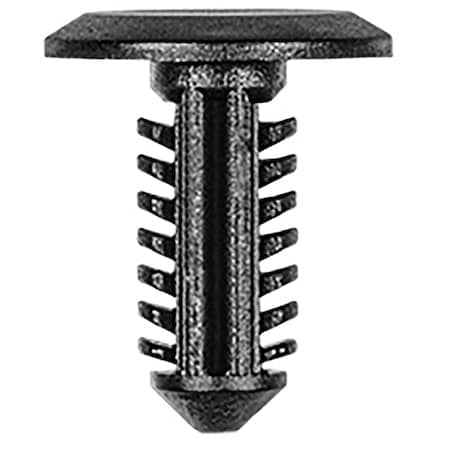 Auveco Retainer; Head Diameter: 11.5mm, Stem Diameter: 5.5mm, Stem Length: 12mm, Black Nylon, 25PK 21936