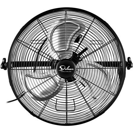 Edendirect 20 inch 3Speed High Velocity Black IndoororOutdoor Wall Mount Fan, 4650 CFM, 3 Blades ZR-HIFANXWALLMOUNT20