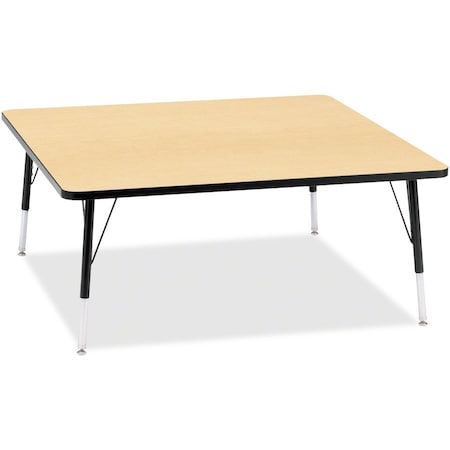 Jonti-Craft Berries Square Activity Table, 48 in. x 48 in., E-height, Maple/Black/Black 6418JCE011