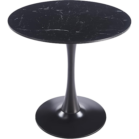 Leisuremod Bristol Round MDF Dining Table - Pedestal Base Kitchen Table, Modern Style BTBL-B40BLMT