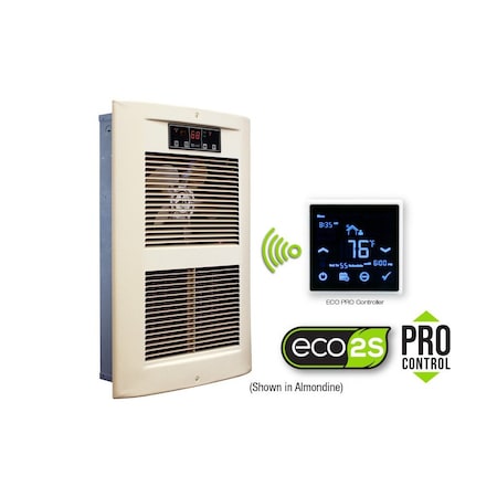 King Electric LPW ECO2S LG WALL HEATER, 240V 4500W, WITH ECO PRO 7-DAY PROGRAMMABLE CONTROLLER, ALMONDINE LPW2445-ECO2S-PRO-AD