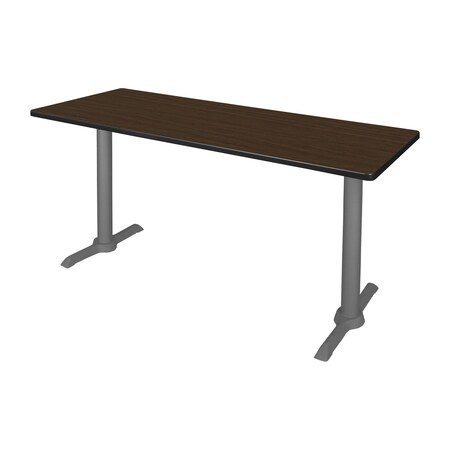 Regency Cain T-Base Training Seminar Table, 72 in W, 24 in L, Neo Walnut MTRCT7224NWGY