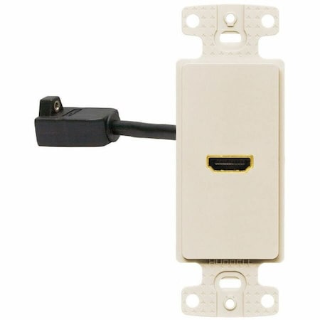 Hubbell Wiring Device-Kellems Video Wall Plate and Jack, HDMI, Lt Al NS801LA