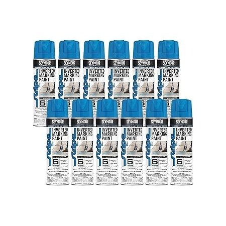 Seymour Midwest Stripe 6-Series Inverted Ground Marking Paint, Fluorescent Blue net 17oz., 12PK 20669