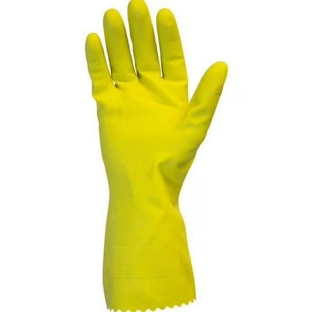 Safety Zone Flock Lined Latex 20 mil Gloves - Yellow, Sm - 12 Pairs GRFY-SM-2T-R/C