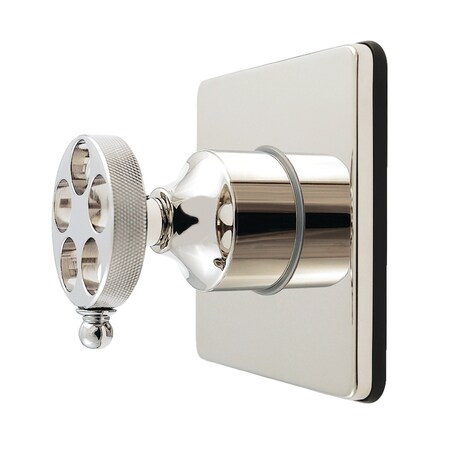 Kingston Brass Single-Handle Six-Way Diverter Valve with Knurled Handle and Square Trim Kit, Polished Nickel KS4046RKZ