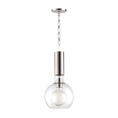 Hudson Valley Lighting Raleigh 1 Light Pendant 9 In. Polished Nickel 1409-PN