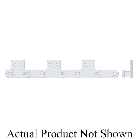 Hkk Chain HKK Double Pitch Riv Standard Conveyor w/SA-2 Att Every 2nd P on Pin Link, 1.25P, .4 Dia x 3/8 W DC050RSA2E2P