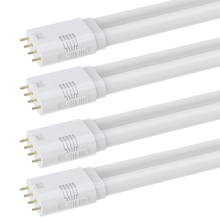 Luxrite 20W 4-Pin 2G11 LED Tube Light Bulb, 5CCT Selectable 3000K/3500K/4000K/5000K/6500K, Ballast, 4PK LR24569