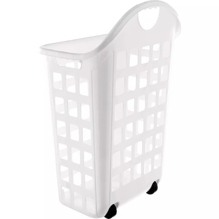 United Solutions 2 Bushel White Rolling Hamper LN0435
