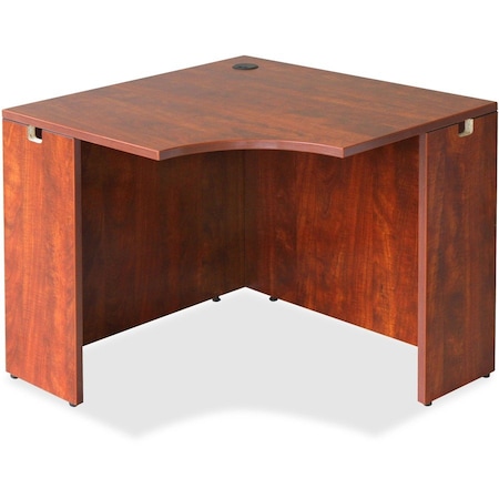 Lorell Corner Desk - 35.38"W x 35.38"D - Cherry - Essentials Series 69871