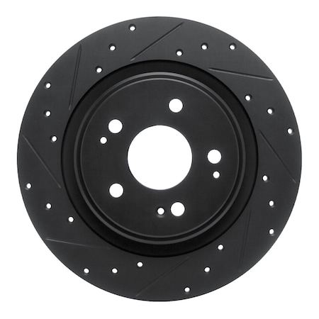Dynamic Friction Co DFC Brake Rotor - Drilled and Slotted - Black 633-58030L