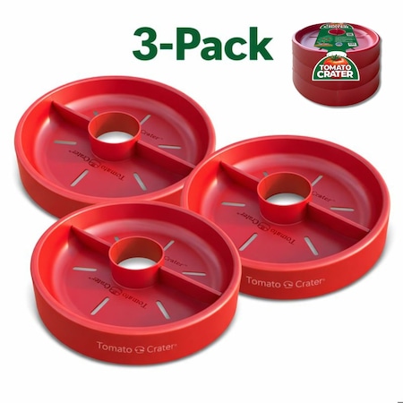 Tomato Crater Root-Zone Watering Ring for Tomatoes & Vegetables - Made in USA Snap-Together Base System for Deep Watering, Reduced Weeds & Healthier Roots, 3-Pack PK3 DP3031-3