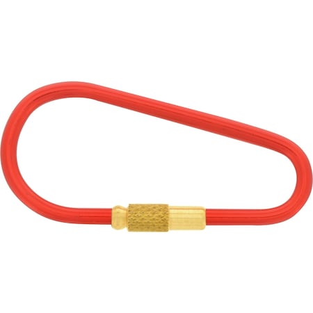 Hillman 1 in. D Metal Red/Silver Split Rings Carabiner Key Ring 713181