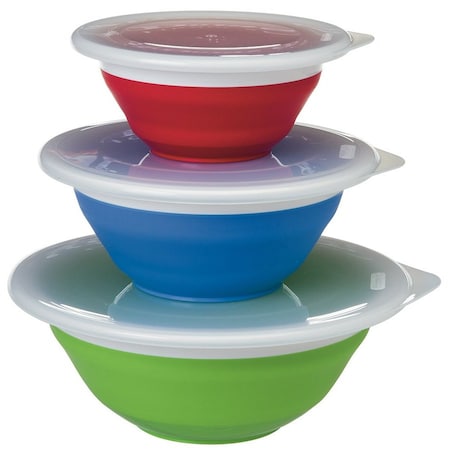 Progress Int KITCHEN SUPPLIES RV Storage Bowl Set Blue Green Red One 15 Cup Capacity One 3 Cup Capacity On CB-25