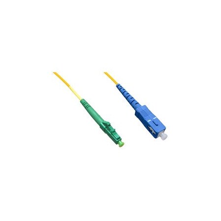 Cable Wholesale LC/APC to SC/UPC OS2 Simplex 2.0mm Fiber Optic Patch Cord, LSZH, Single-mode 9/125, Yellow LCSC-00610