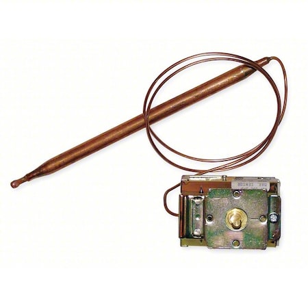 Ranco Line Voltage Mechanical Thermostat, Heat or Cool, 64 to 101F, Exposed Dial, 125 to 277V, 1C, 1H C17-100