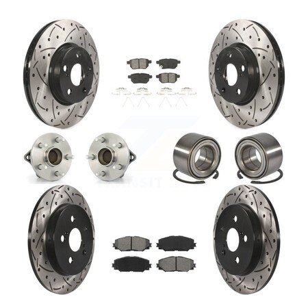 Transit Auto Front Rear Hub Bearing Coat Brake Rotor Pads Kit 10Pc For Toyota Corolla Matrix Pontiac KBB-107458