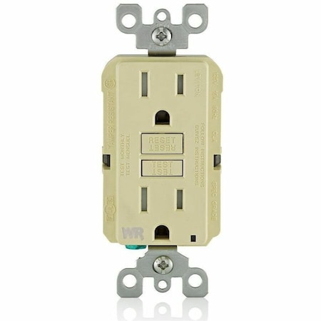 Leviton ELECTRICAL RECEPTACLES 15A WR/TR SLIM GCFI IV GFWT1-I